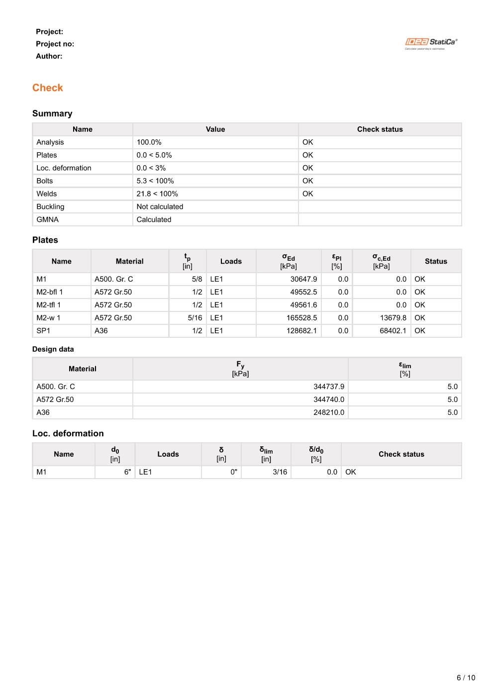 Design Calculation Sheet 168