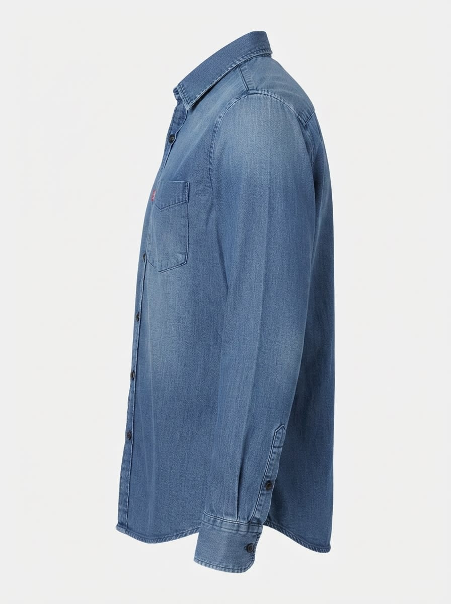 LUCA US DENIM PLAIN SHIRT-M-DENIM BLUE, image 5