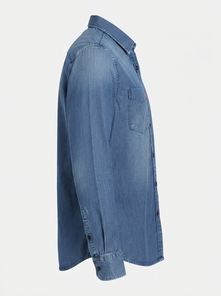 LUCA US DENIM PLAIN SHIRT-M-DENIM BLUE, image 6