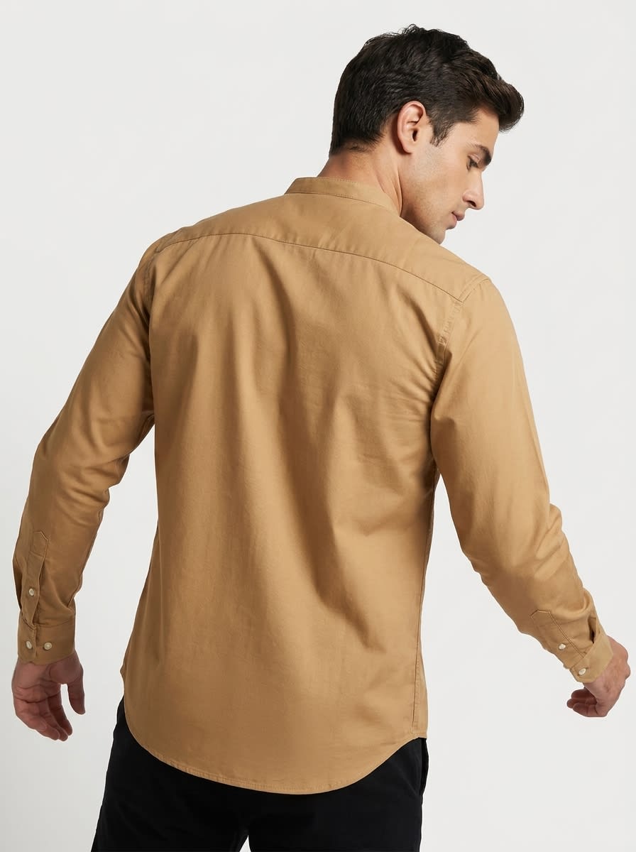 FUES CHINESE NECK OXFORD PLAIN F/S, image 2