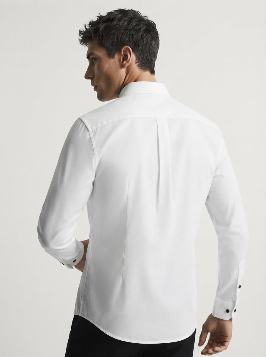 GIMMICH CHEST EMBROIDERY SATIN SHIRT F/S, image 2