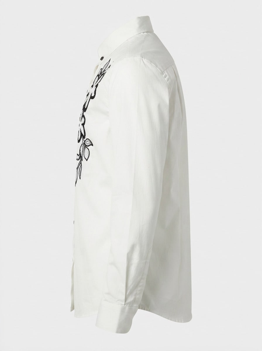 GIMMICH CHEST EMBROIDERY SATIN SHIRT F/S, image 6