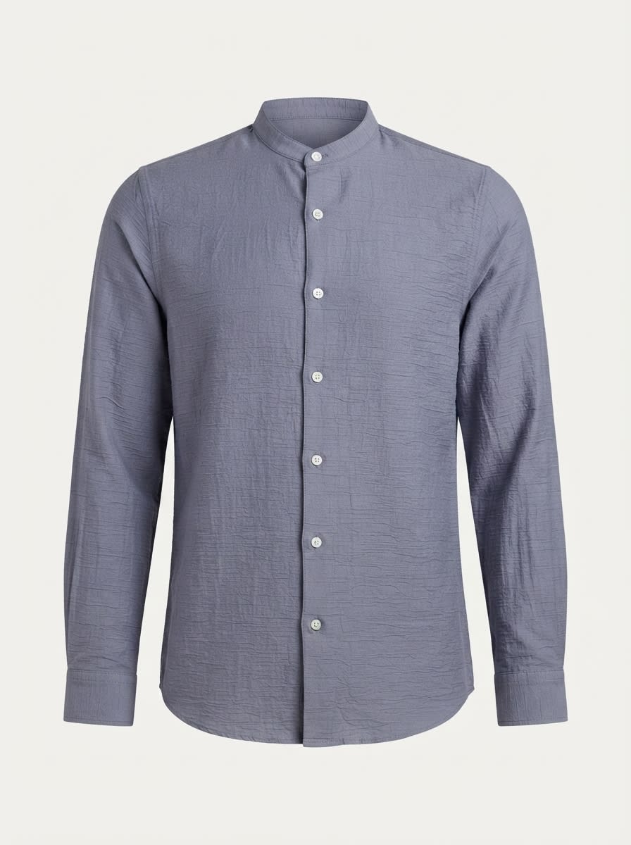 WHITE LINE IMP LINEN PLAIN CHINESE SHIRT F/S, image 3