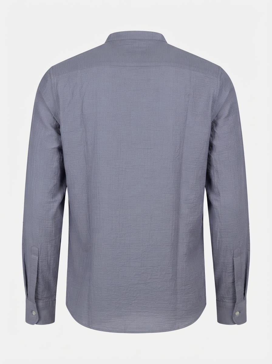 WHITE LINE IMP LINEN PLAIN CHINESE SHIRT F/S, image 4