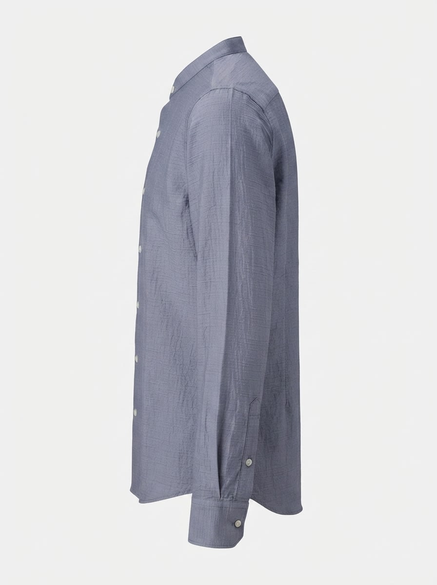 WHITE LINE IMP LINEN PLAIN CHINESE SHIRT F/S, image 5