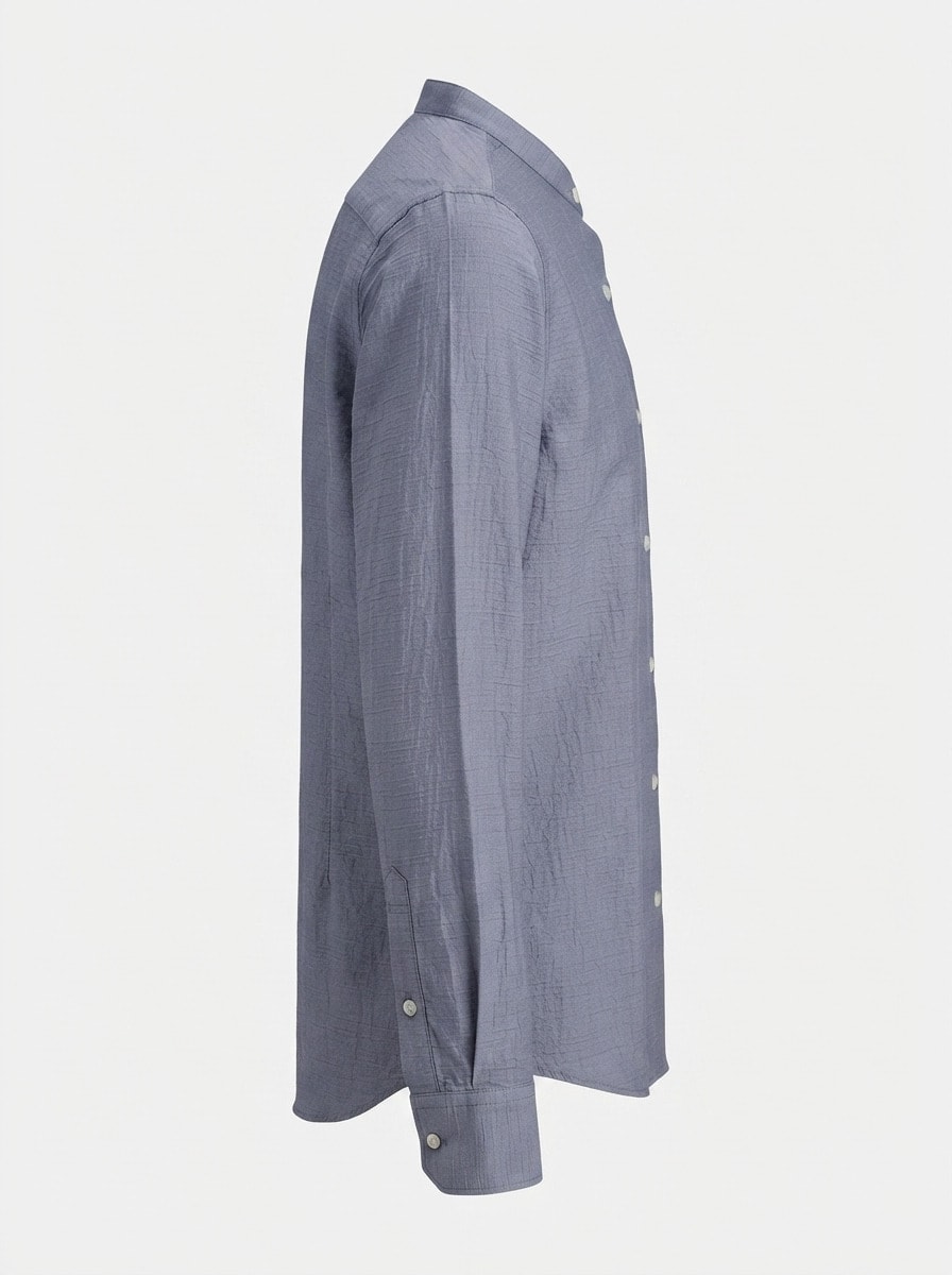 WHITE LINE IMP LINEN PLAIN CHINESE SHIRT F/S, image 6