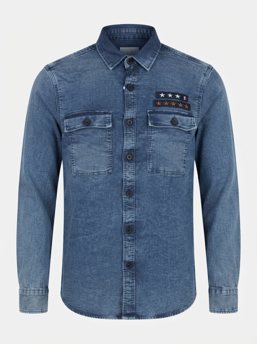STICH&STORE DENIM DOUBLE POCKET SHIRT F/S, image 3