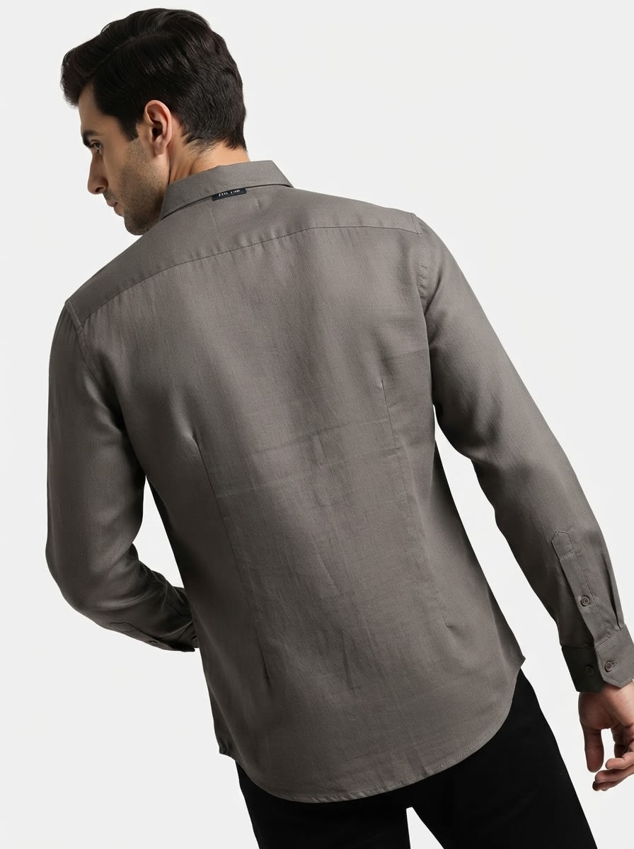 FINE LEGENDS LINEN CHEST EMBROIDERY SHIRT F/S, image 2