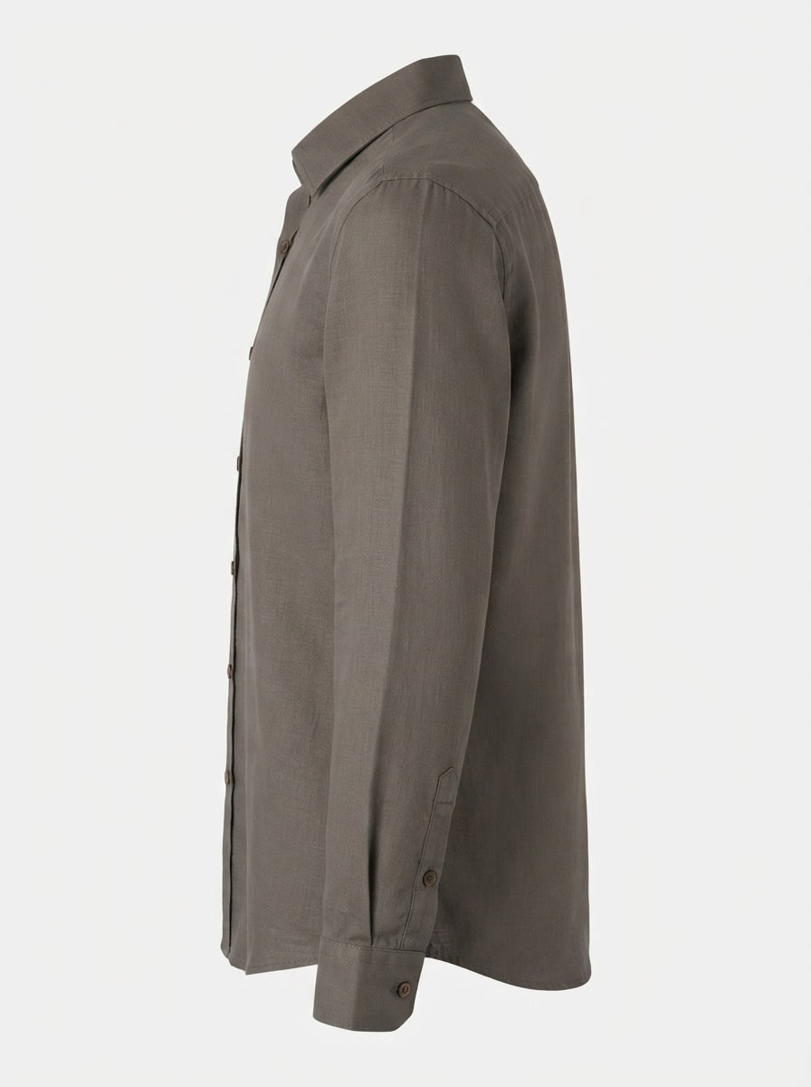 FINE LEGENDS LINEN CHEST EMBROIDERY SHIRT F/S, image 5