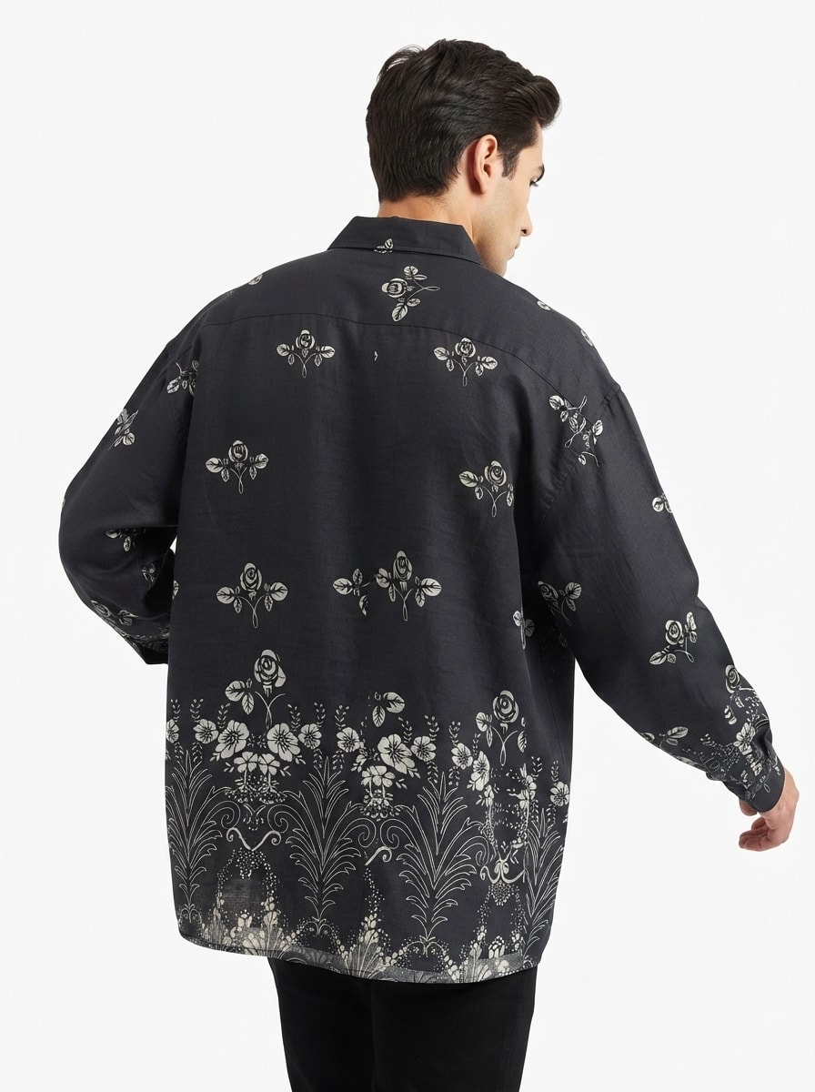 GR3619 CHARLLY IMP LINEN PRINT SHIRT F/S, image 2