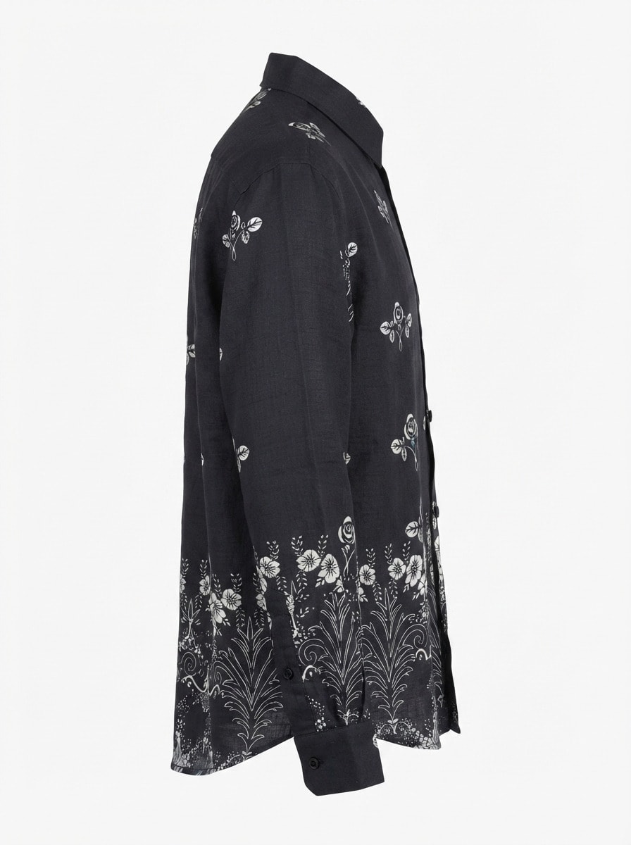 GR3619 CHARLLY IMP LINEN PRINT SHIRT F/S, image 5