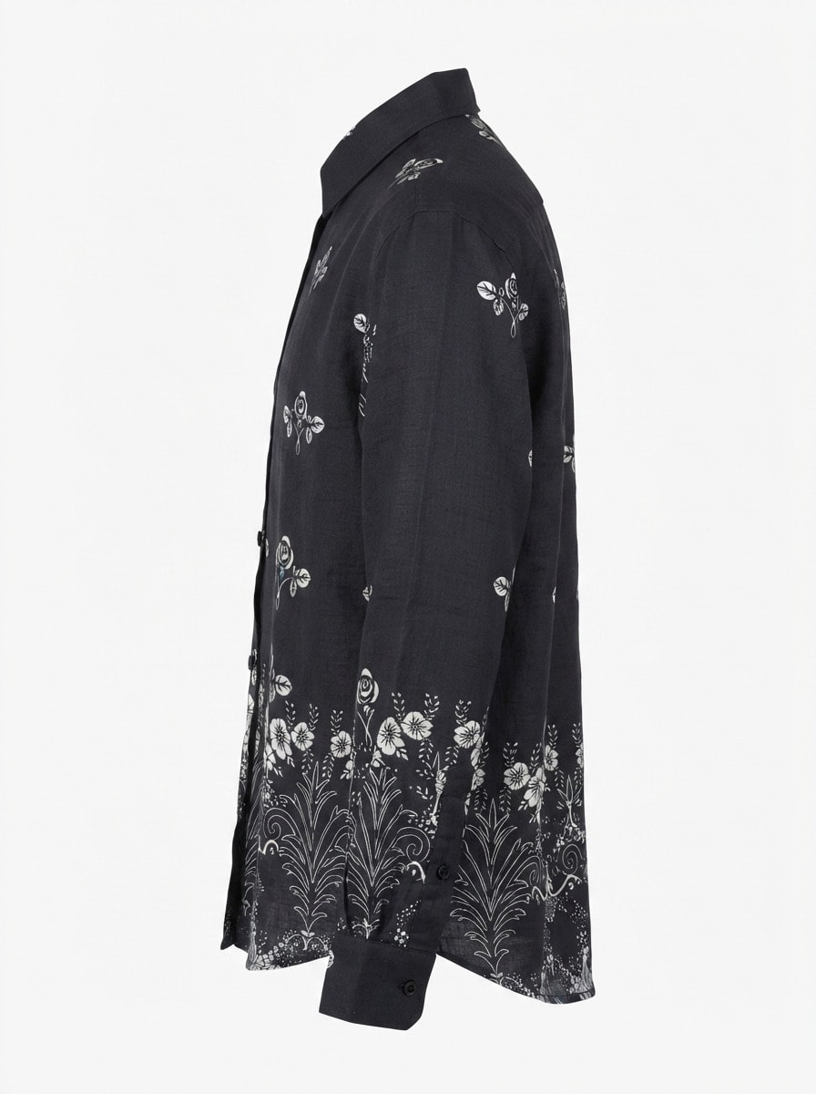 GR3619 CHARLLY IMP LINEN PRINT SHIRT F/S, image 6