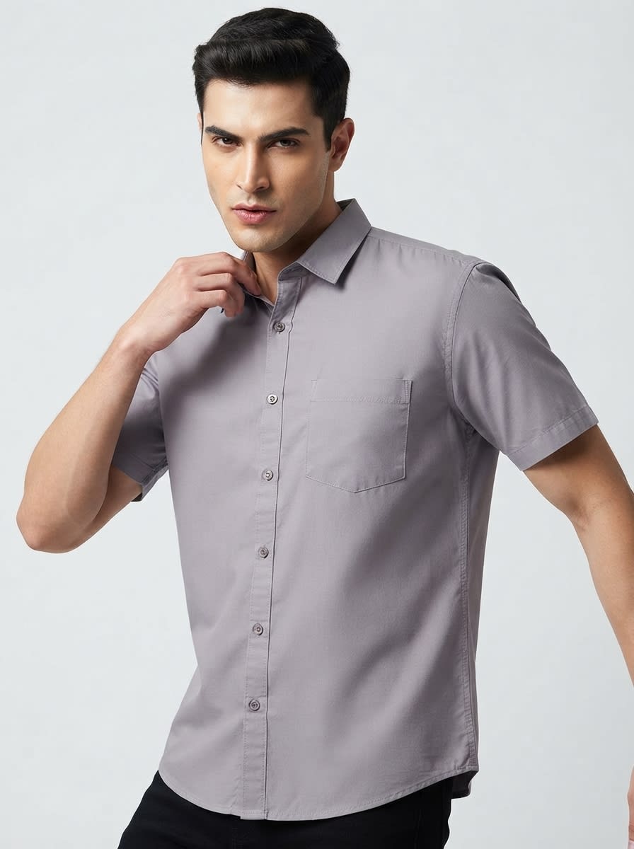 VOGUE LINEN PLAIN SHIRT H/S