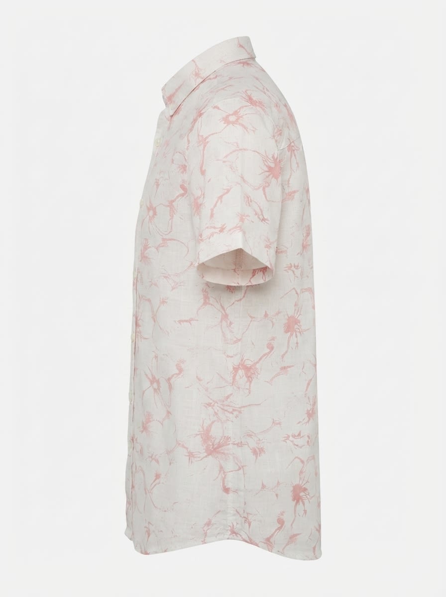 WHITE LEAF LINEN PRINT SHIRT H/S, image 5