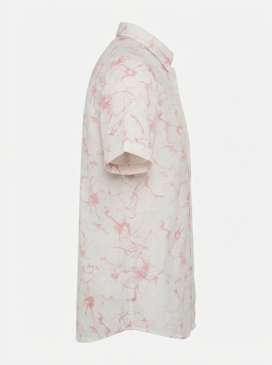 WHITE LEAF LINEN PRINT SHIRT H/S, image 6