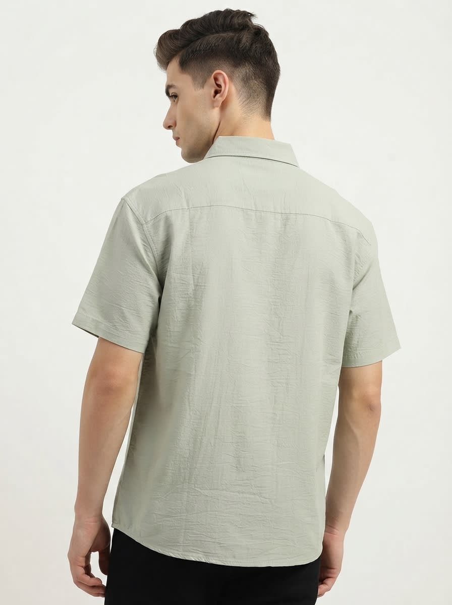 WHITE LEAF IMP LINEN PLAIN SHIRT H/S, image 2
