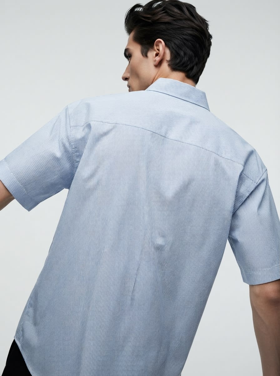 LOOPY POLYSTER STRIPES CHAIN SHIRT H/S, image 2