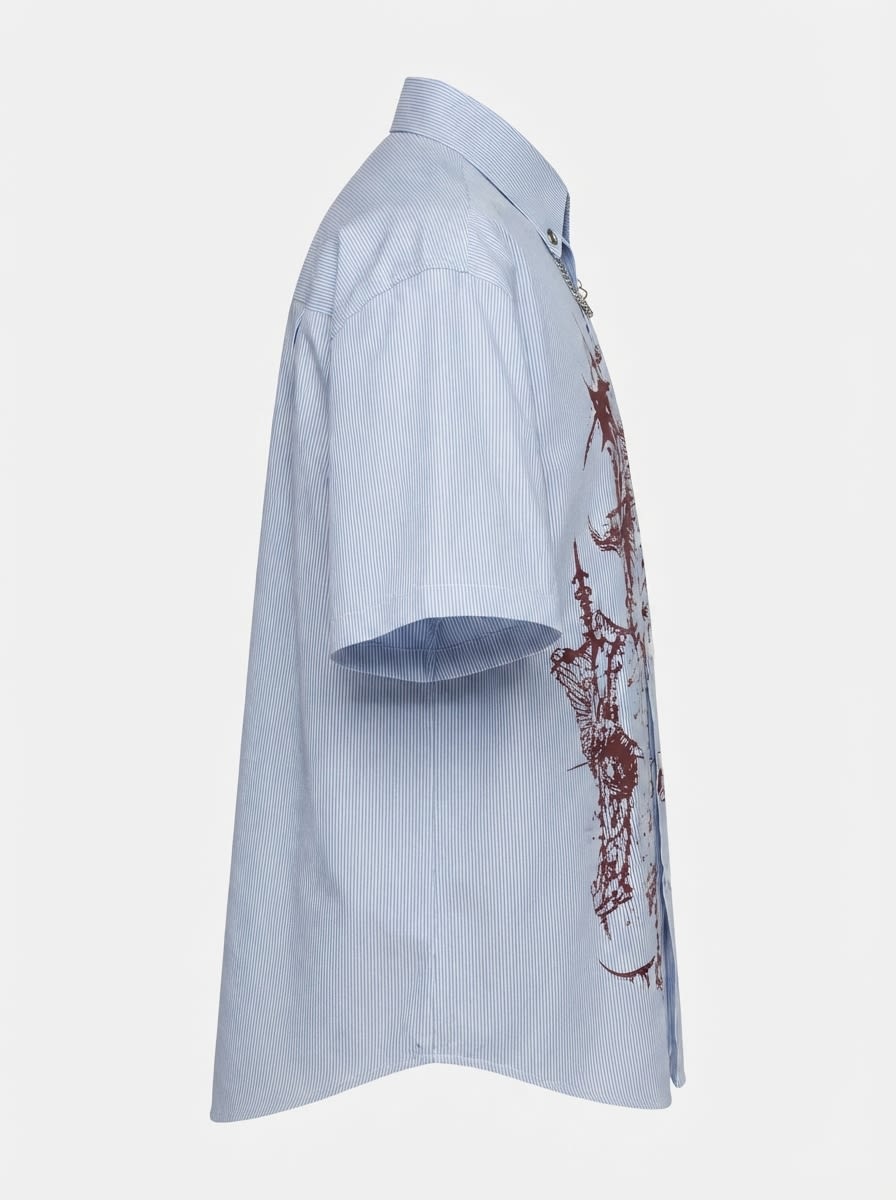 LOOPY POLYSTER STRIPES CHAIN SHIRT H/S, image 5