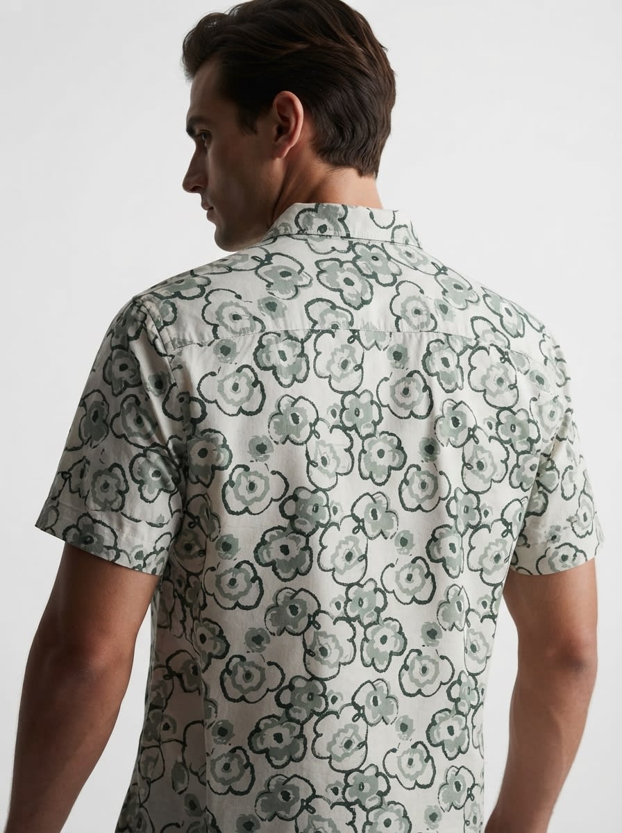 CARBON LINEN PRINT SHIRT F/S, image 2