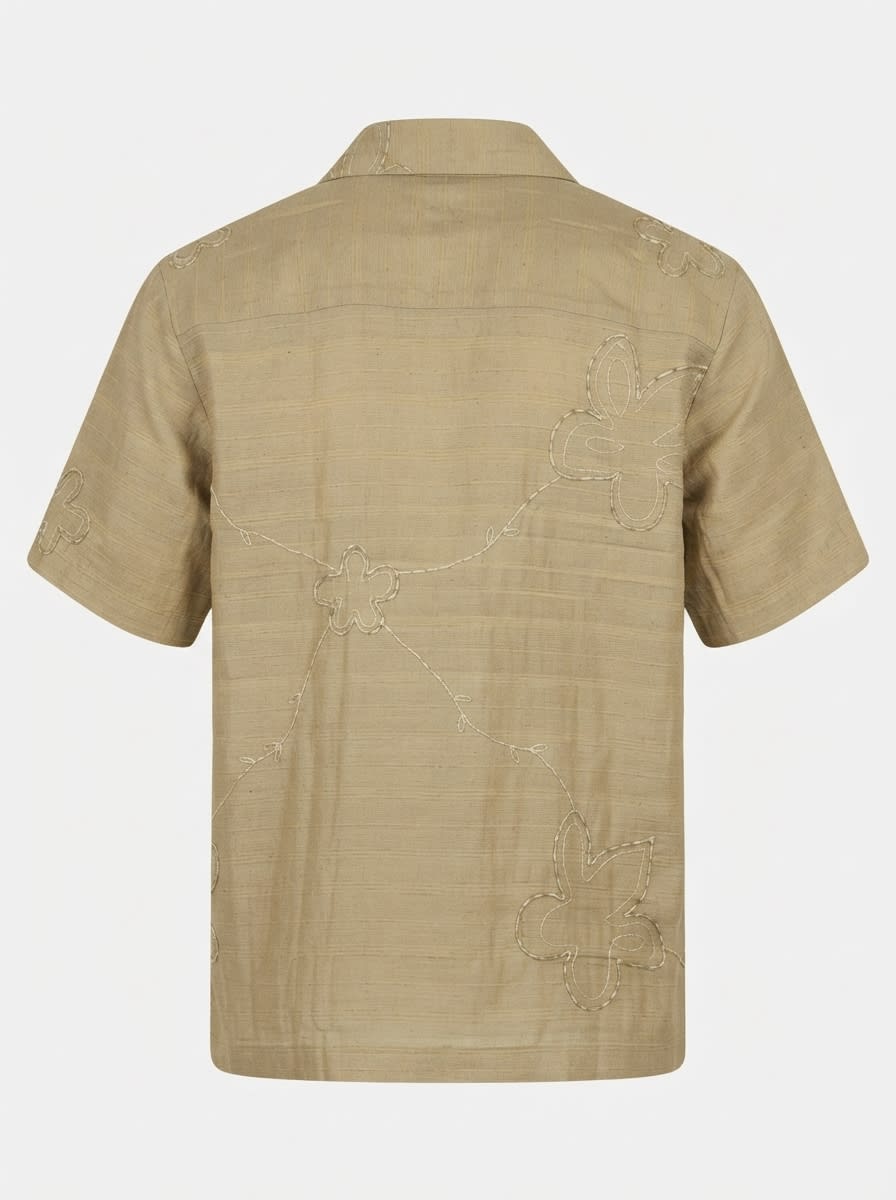 ELITOV IMP EMBROIDERY CUBA COLLAR SHIRT H/S-L-MUSTARD YELLOW, image 4