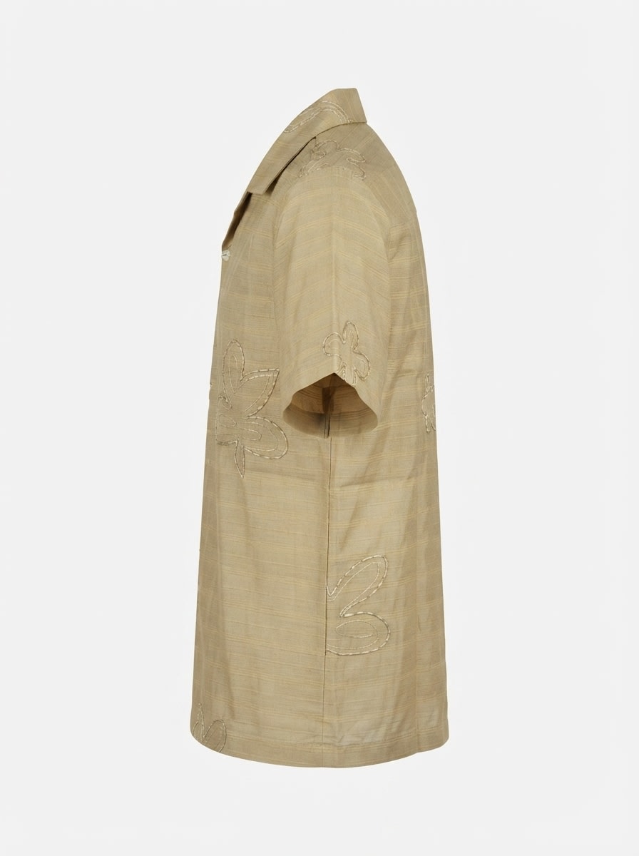 ELITOV IMP EMBROIDERY CUBA COLLAR SHIRT H/S-L-MUSTARD YELLOW, image 5