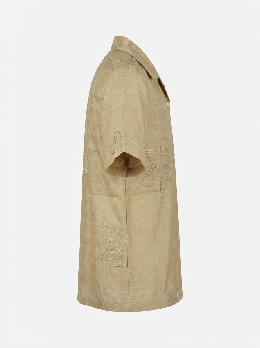 ELITOV IMP EMBROIDERY CUBA COLLAR SHIRT H/S-L-MUSTARD YELLOW, image 6