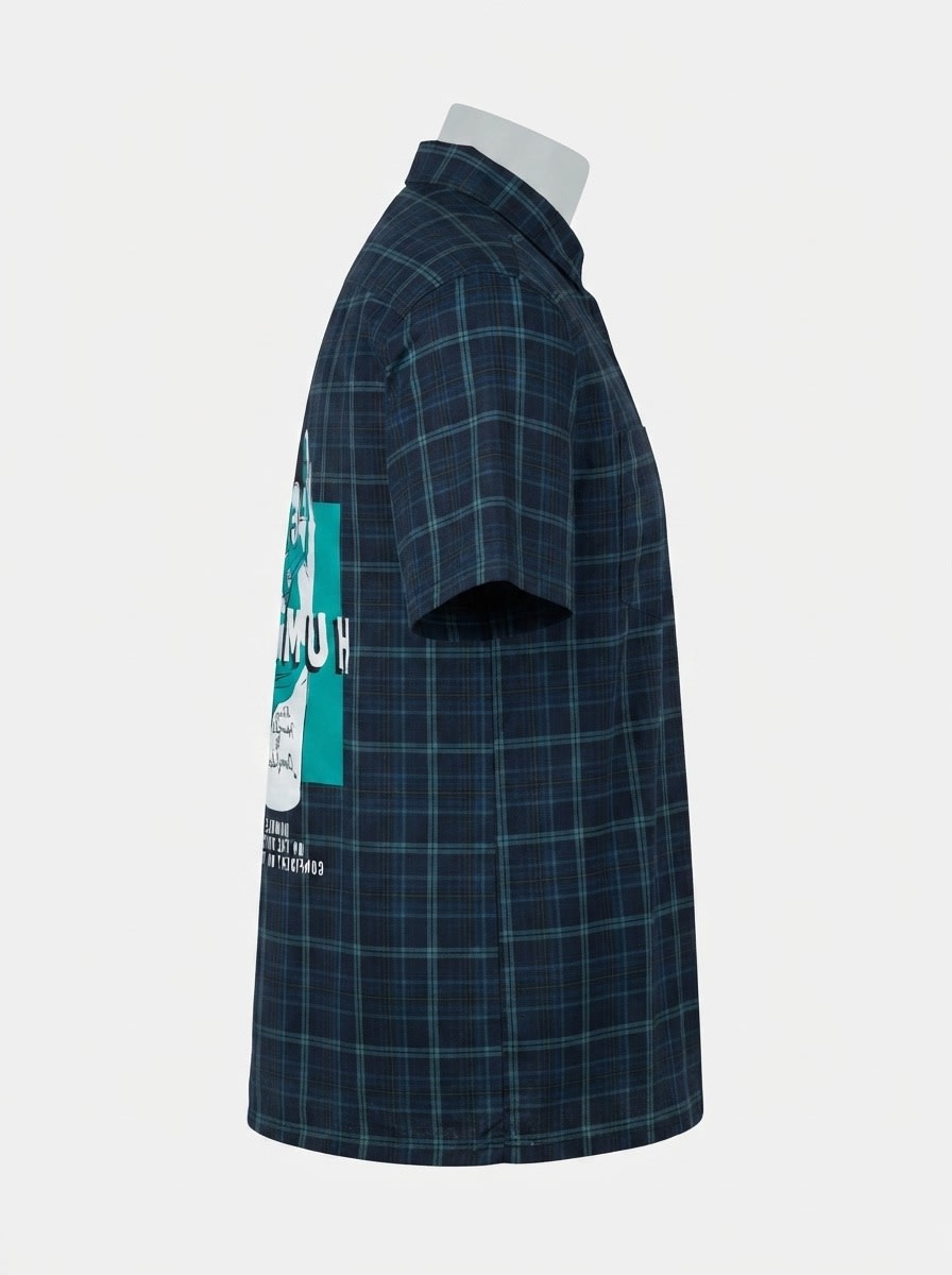 CADET OXFORD CHECK BACK PRINT SHIRT H/S, image 6