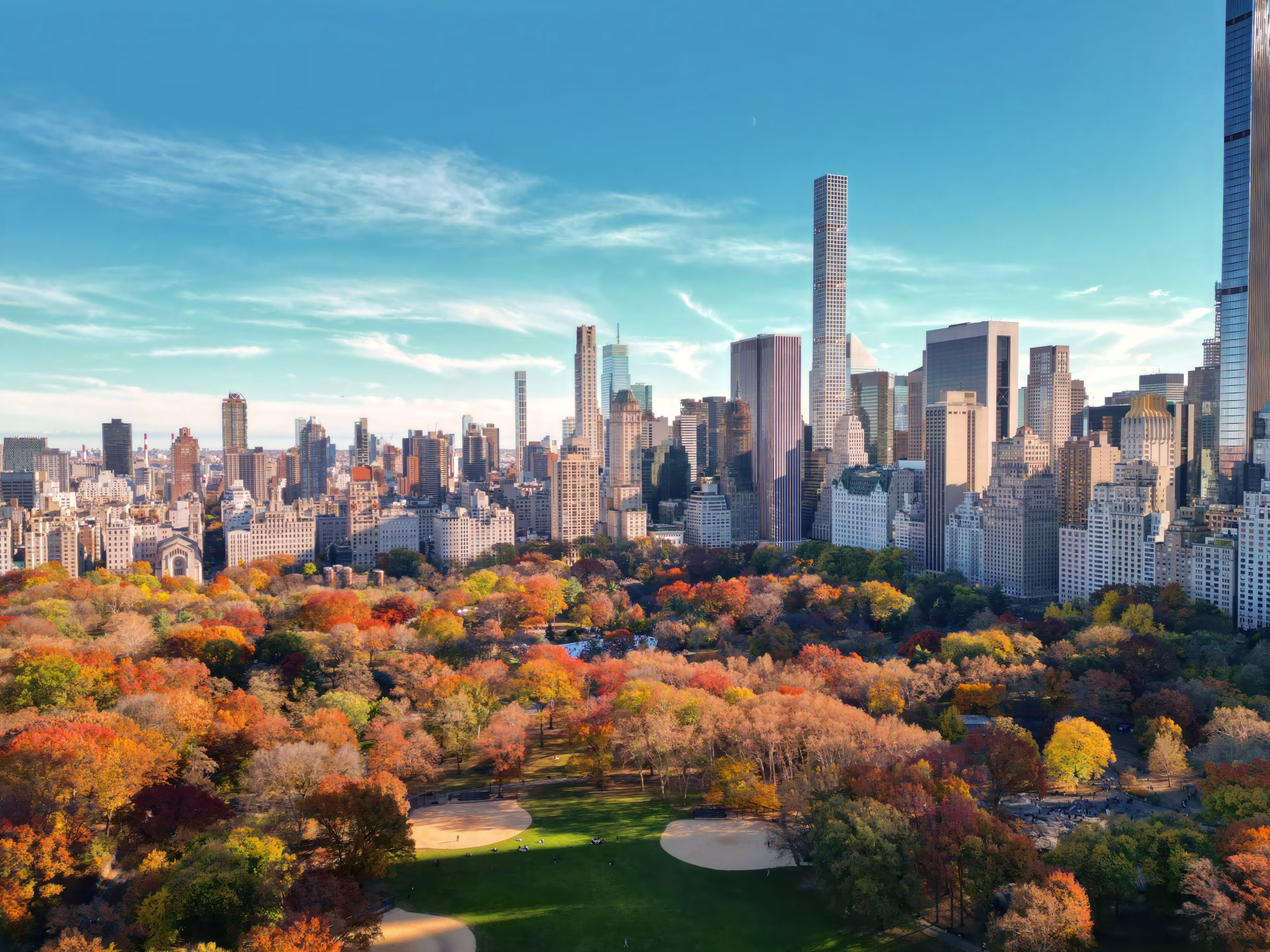 New York City skyline and Central Park view