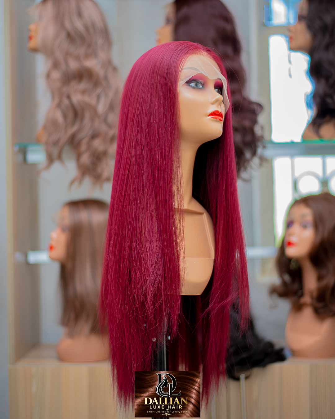 Straight Burgundy Lace Front Wig 26 Inches — view 1 of 1