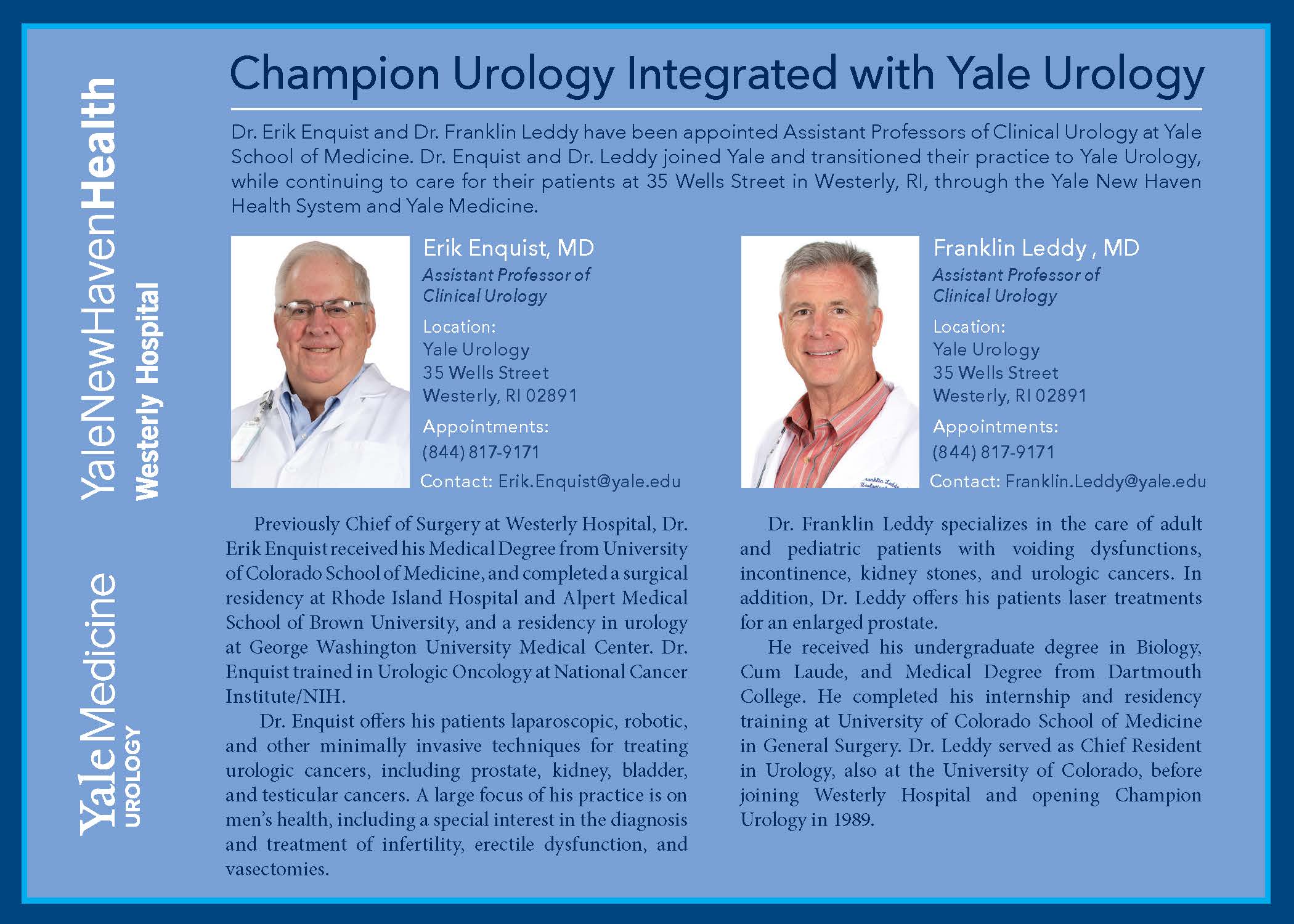 Champion Urology Integrated with Yale Urology