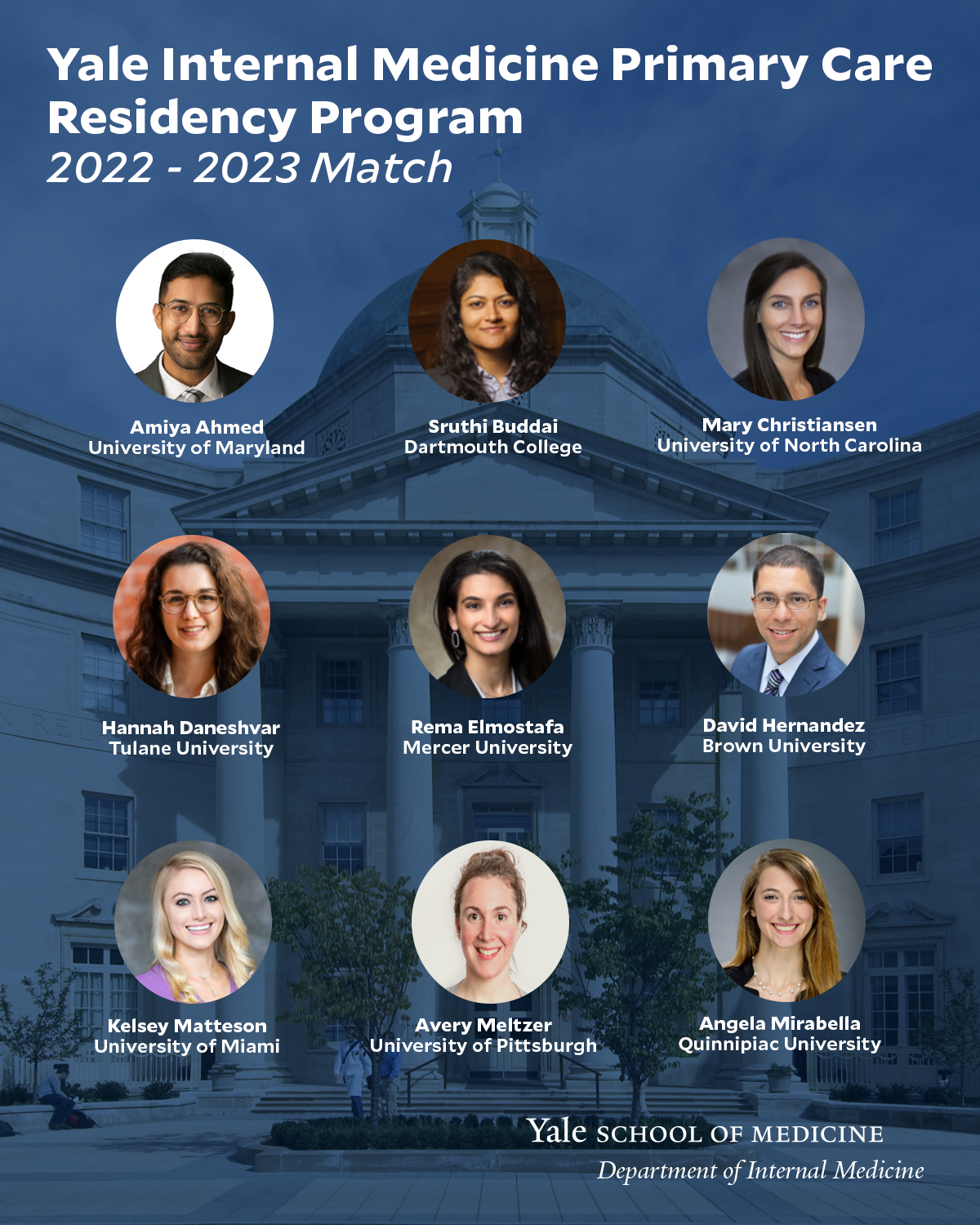 New Yale Primary Care Residency Program's 20222023 Match Class