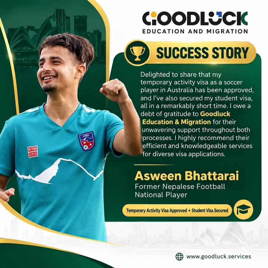 Success story: Asween Bhattarai, temporary activity visa approved and student visa secured