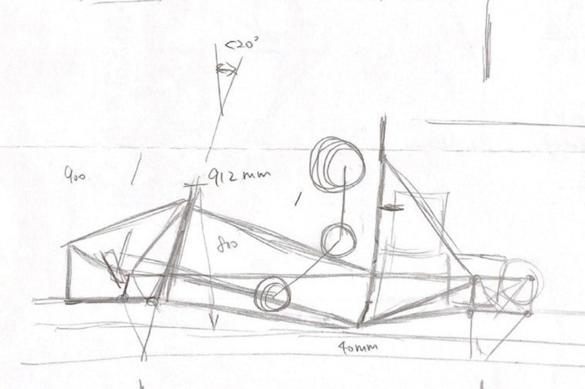 Early attempt of frame structure sketches.