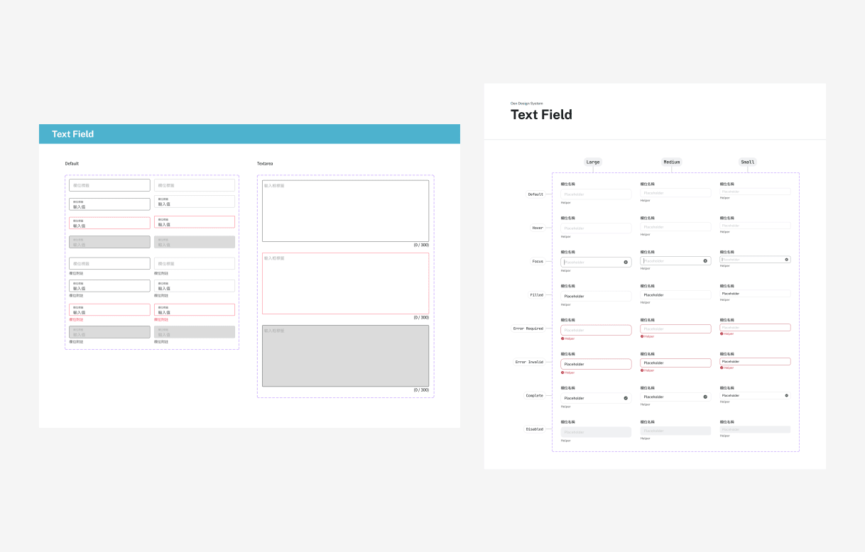 Text Field component before (2021) and after (2026)