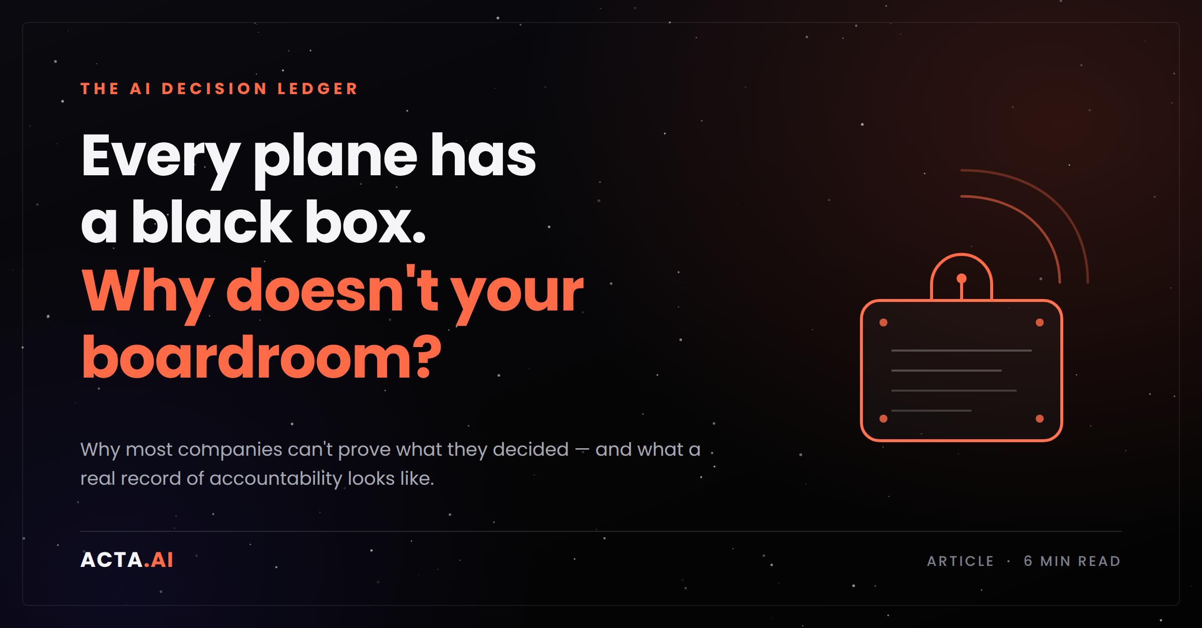 Your Boardroom Needs Its Own Black Box.