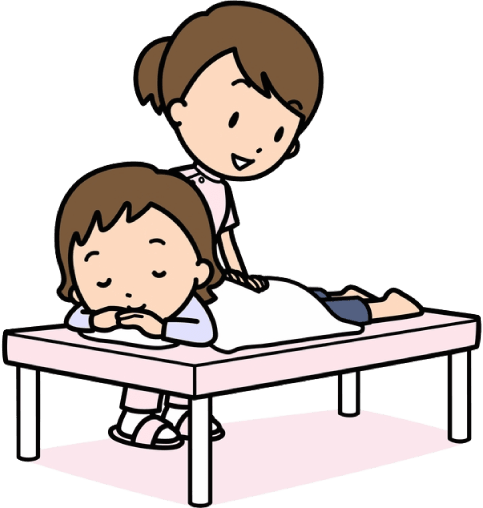 マッサージを受けている女性のイラスト