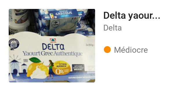 Delta yaourt Grec