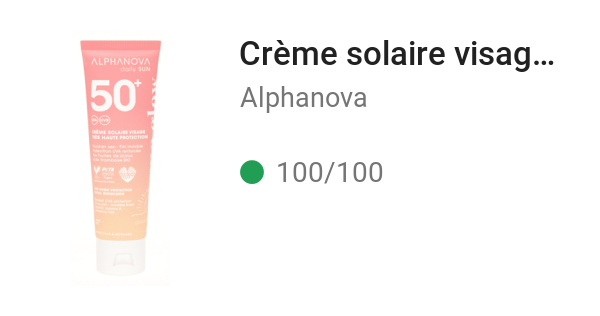 Crème solaire visage 50+