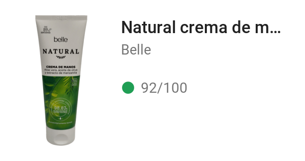 Natural crema de manos