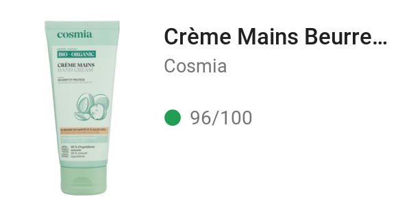 Crème Mains Beurre de karité et aloe vera