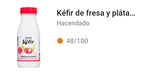 Kéfir de fresa y plátano