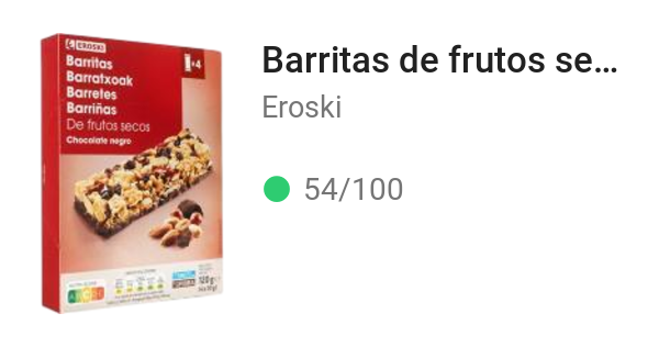Barritas de frutos secos