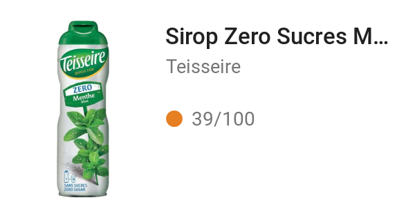 Sirop Zero Sucres Menthe
