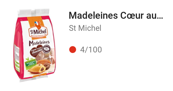 Madeleines Cœur au bon chocolat