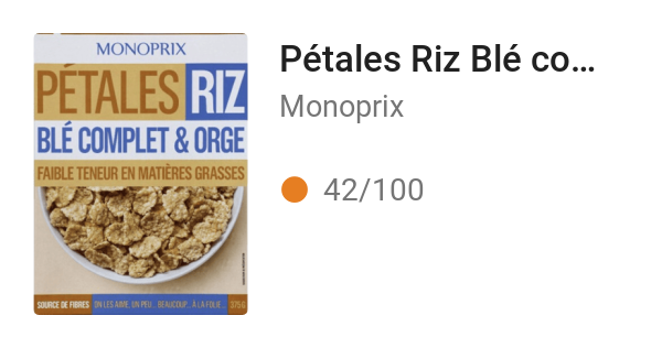 Pétales Riz Blé complet & Orge