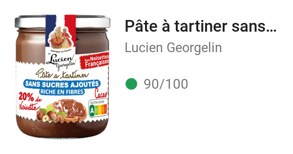 Pâte à tartiner sans sucres ajoutés