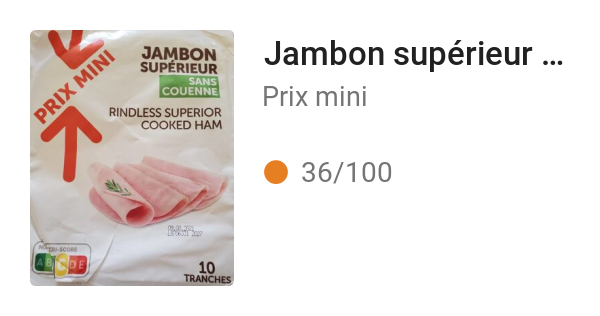 Jambon supérieur sans couenne