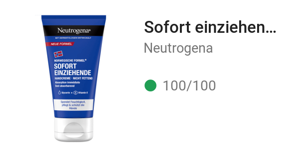 Sofort einziehende Handcreme