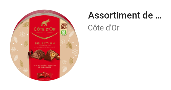 Assortiment de Chocolats Lait avec Noisette et Amande Mini Roc