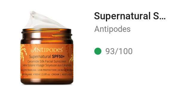 Supernatural SPF50+ Crème Solaire Visage Soyeuse aux Céramides